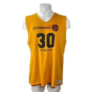 SMASH Athletics Men's Red Yellow NYC Basketball 30 Reversible Jersey Tank Top XL